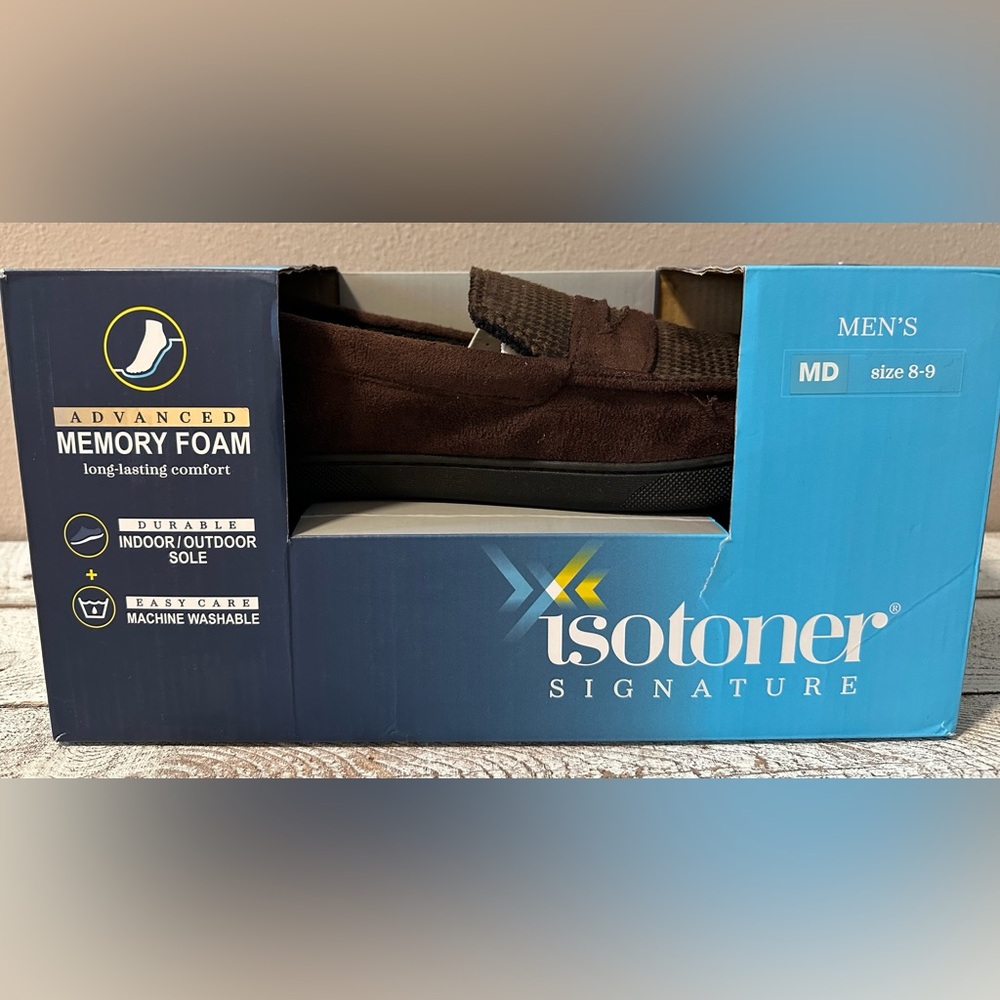 Men’s Isotoner Signature Slippers with Advanced Memory Foam - NIB
